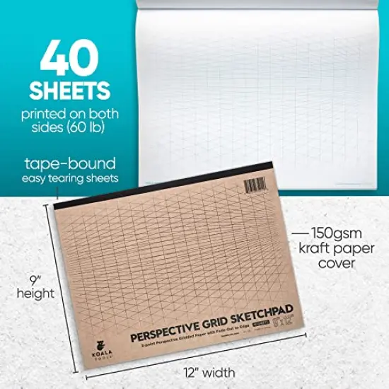 Drawing Perspective (1 and 2-Point) Large Sketch Pad (2 Point - 9 x 12) {6}