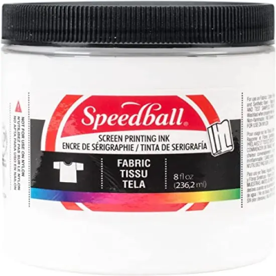 Fabric Screen Printing Ink, 8-Ounce, White for T-Shirt and Silkscreen Printmaking {1}