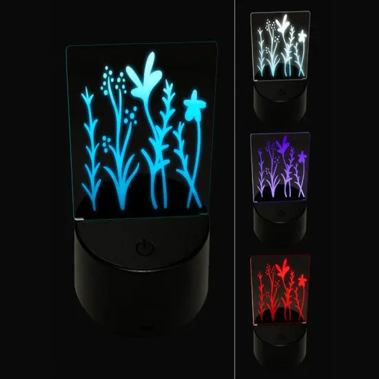 Adorable Summer Wildflowers for Repeating Pattern 3D Illusion LED Night Light Sign Nightstand Desk Lamp {1}