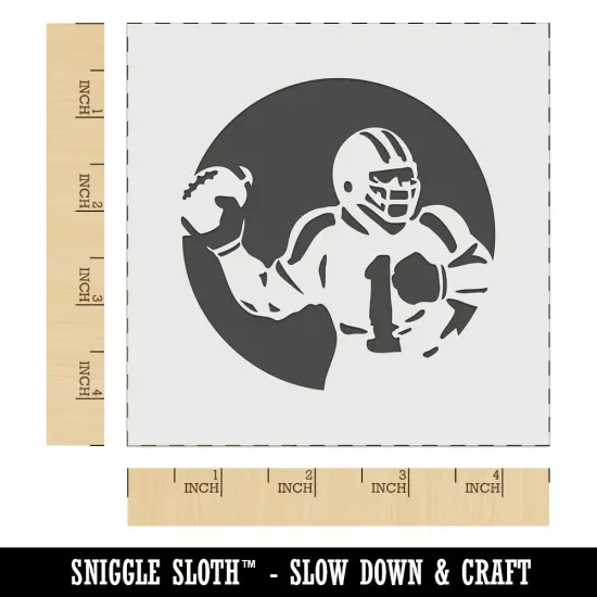 American Football Quarterback Throwing Ball Wall Cookie DIY Craft Reusable Stencil {6}