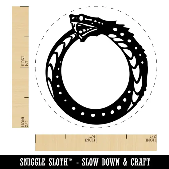 Ouroboros Serpent Snake Eating Tail Ring Circle Self-Inking Rubber Stamp for Stamping Crafting Planners Purple {1}