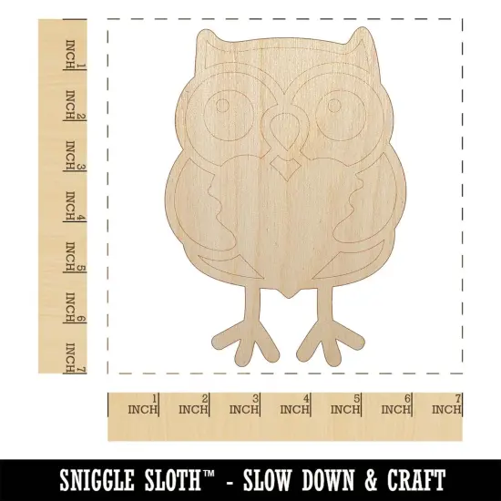 Owl Holding Heart Unfinished Wood Shape Piece Cutout for DIY Craft Projects {1}