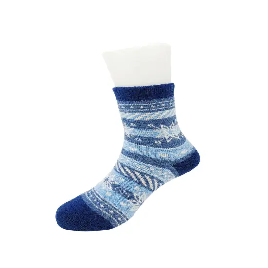 Wrapables Children's Thick Winter Warm Wool Socks (Set of 6), Snowflakes / Medium {4}