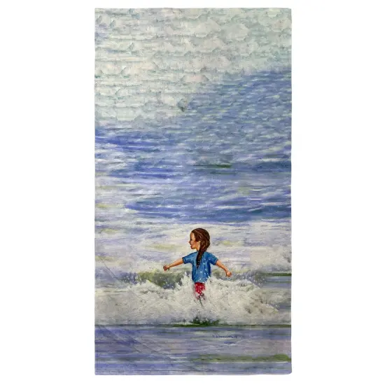 Betsy Drake Girl in Surf Beach Towel Multicolor {1}