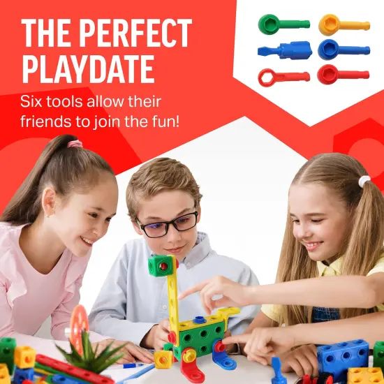 STEM Toys - Educational Building Toys for Kids Ages 4-8 with 163 Pieces, Tools, Design Guide and Toy Storage Box, Gift for Boys & Girls {5}