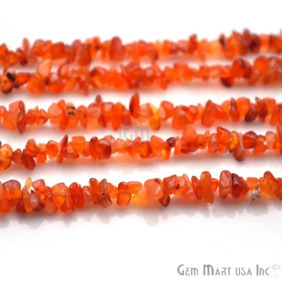 Dark Carnelian Chip Beads, 34 Inch, Natural Chip Strands, Drilled Strung Nugget Beads, 3-7mm, Polished, GemMartUSA (CHDC-70001) {5}