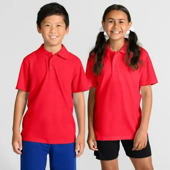 Kids Half Sleeve Polo T-Shirts &ndash; 100% Cotton, Soft & Breathable Fabric, Boys' Casual Wear, Youth Classic Fit, Durable & Stylish School Uniform Tee {5}