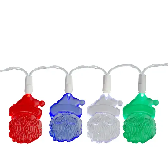 Sienna Santa Claus LED Christmas Lights - Multi-Color - 10' White Wire - Clear Lights - 20ct {1}