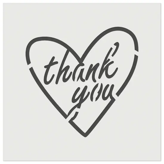 Thank You in Heart Wall Cookie DIY Craft Reusable Stencil {7}