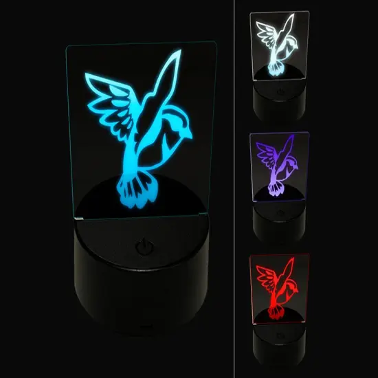 Sparrow Bird in Flight 3D Illusion LED Night Light Sign Nightstand Desk Lamp {1}