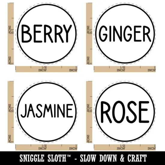Flavor Scent Labels Berry Ginger Rose Jasmine Rubber Stamp Set for Stamping Crafting Planners {1}