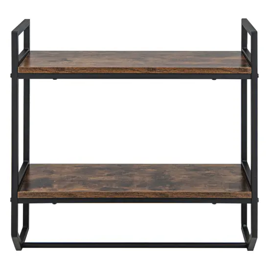 Over The Toilet Shelf Wall Mounted With Metal Frame For Bathroom {4}