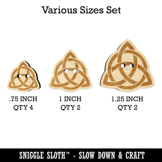 Celtic Triquetra Knot Silhouette Wood Buttons for Sewing Knitting Crochet DIY Craft {1}