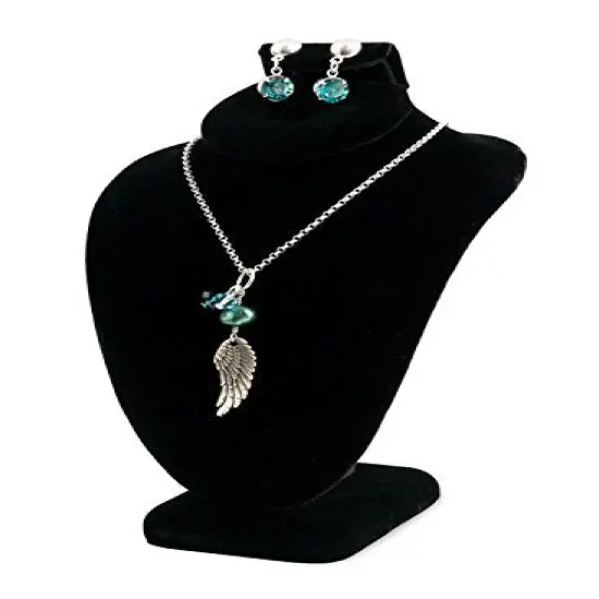 Combination Jewelry Display Bust 6-1/4" Black Velvet {1}