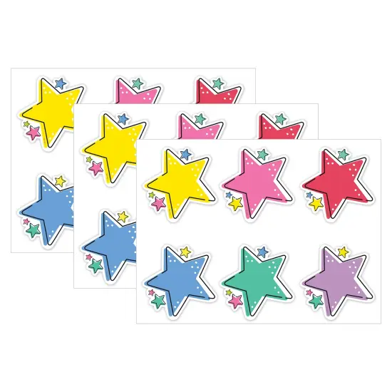 Star Bright Stars 6" Designer Cut-Outs, 36 Per Pack, 3 Packs {1}