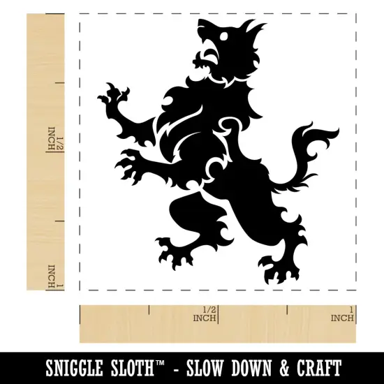 Heraldic Wolf Self-Inking Rubber Stamp Ink Stamper Black {1}