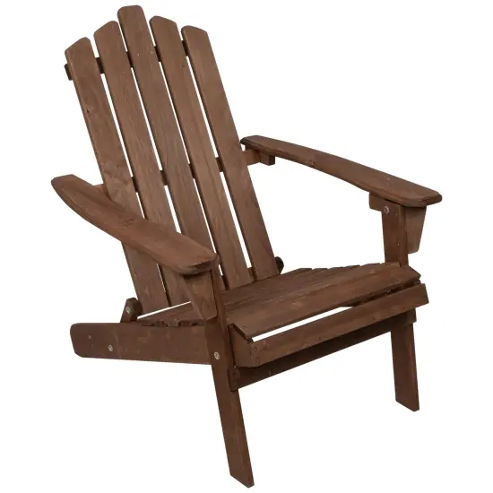 Northlight 36" Brown Classic Folding Wooden Adirondack Chair {1}