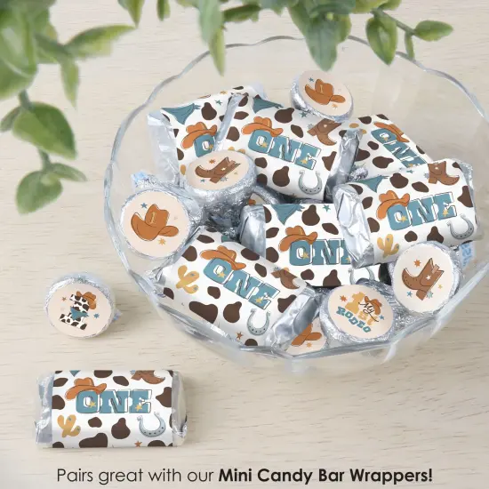 Big Dot of Happiness My First Rodeo - Little Cowboy 1st Birthday Party Small Round Candy Stickers - Party Favor Labels - 324 Count {6}