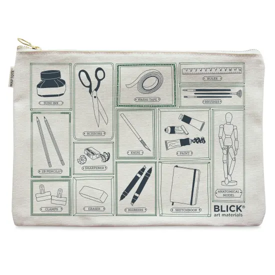 Blick Flat Zip Pouch by Maptote - Gray and Green {1}