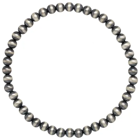 JewelrySupply Sterling Silver Navajo Style Pearl Bead Stretchy Bracelet {5}