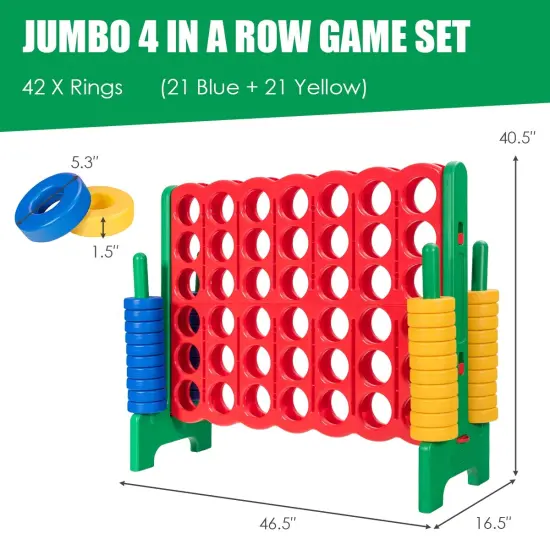 Jumbo 4-to-Score Giant Game Set with 42 Jumbo Rings and Quick-Release Slider Green {5}