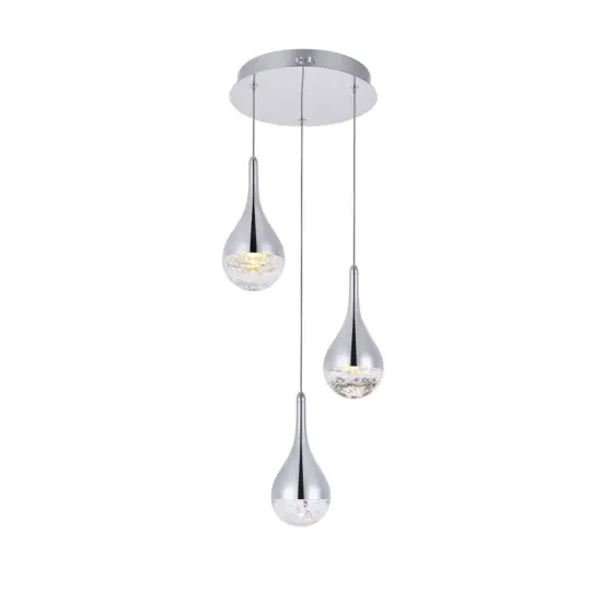 Amherst Collection LED 3-light chandelier 12in x 9in chrome finish {3}