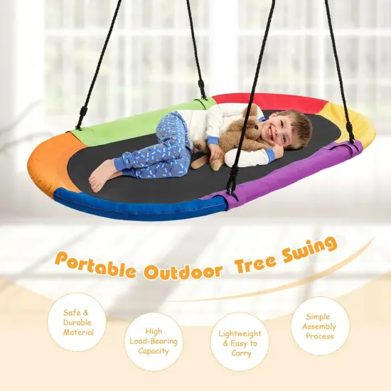 60 Inch Saucer Surf Outdoor Adjustable Swing (Only swing) Red Green Purple {5}
