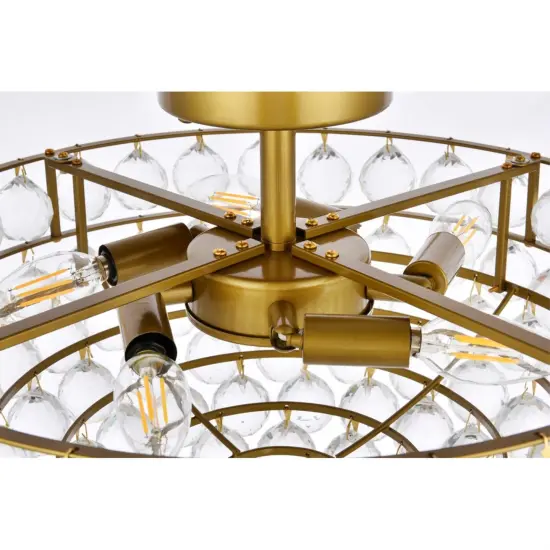 Savannah 20 inch flush mount in brass {6}