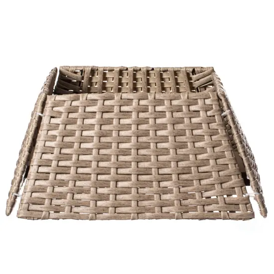 Foldable Christmas Tree Skirt Collar Basket, Ring Base Stand Cover, Rattan Plastic Gray {2}