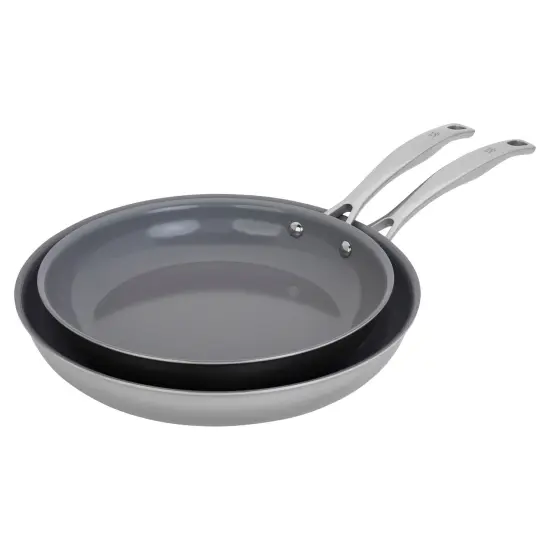 Henckels Clad H3 2-pc Stainless Steel Ceramic Nonstick 10-in & 12-in Fry Pan Set {1}