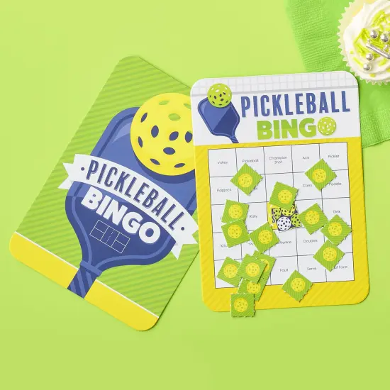 Big Dot of Happiness Let&rsquo;s Rally - Pickleball - Bingo Cards and Markers - Birthday or Retirement Party Bingo Game - Set of 18 {3}