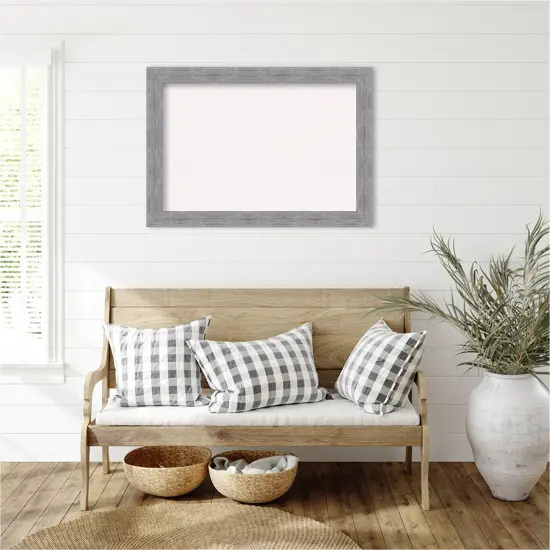 Bark Rustic Framed Corkboard, White Cork Grey {6}