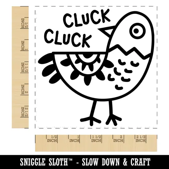 Silly Chicken Doodle Cluck Square Rubber Stamp for Stamping Crafting {1}