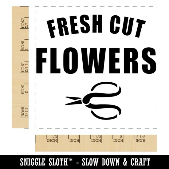 Fresh Cut Flowers Square Rubber Stamp for Stamping Crafting {1}