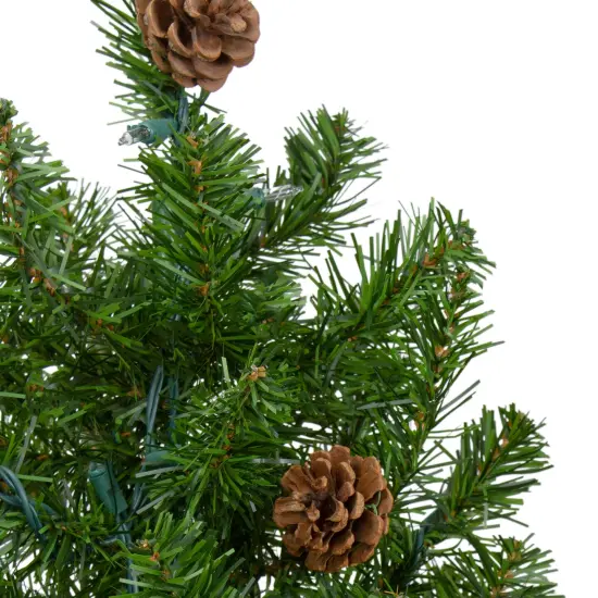 Northlight 3' Pre-Lit Canadian Pine with Pine Cones Artificial Christmas Tree - Clear Lights Green {5}