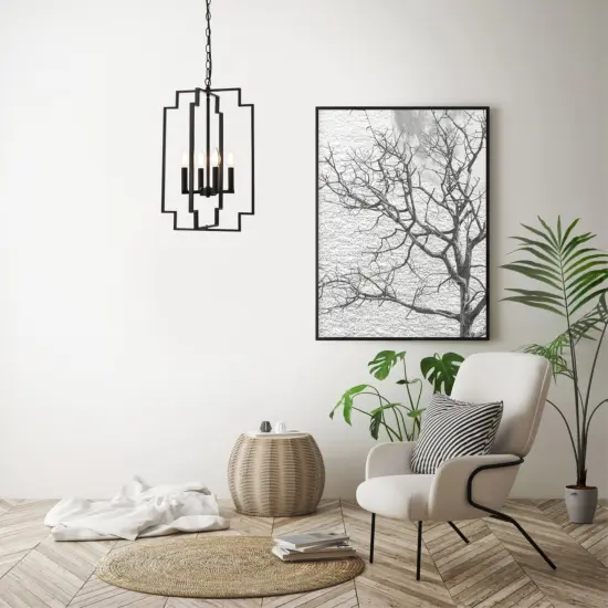 Rosenfeld 4 lights pendant in black {2}