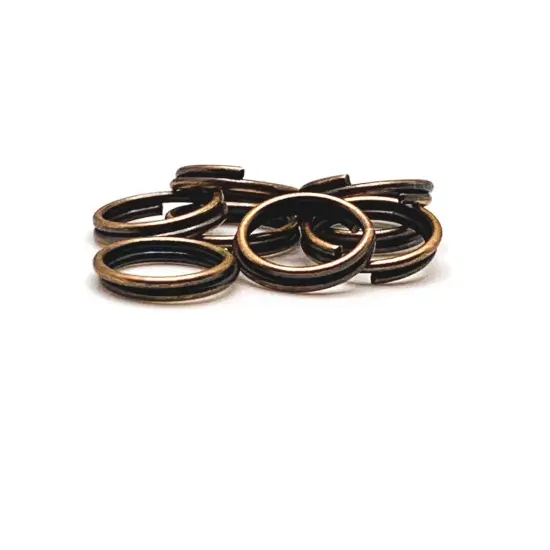 100 , 500 or 1,000 Pieces: 8 mm Antique Copper Split Double Jump Rings {1}