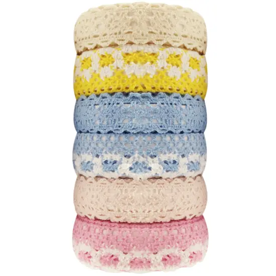 Wrapables Colorful Decorative Lace Tape Collection (set of 6) GRP6 {4}