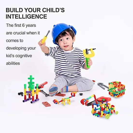 STEM Building Blocks Toy for Kids, Educational Toddlers Preschool Brain Toy Kit, Constructions Toys for 3 4 5 6 7 8 Years Age Boys and Girls &ndash; Creativity Kids Materials Toys {4}