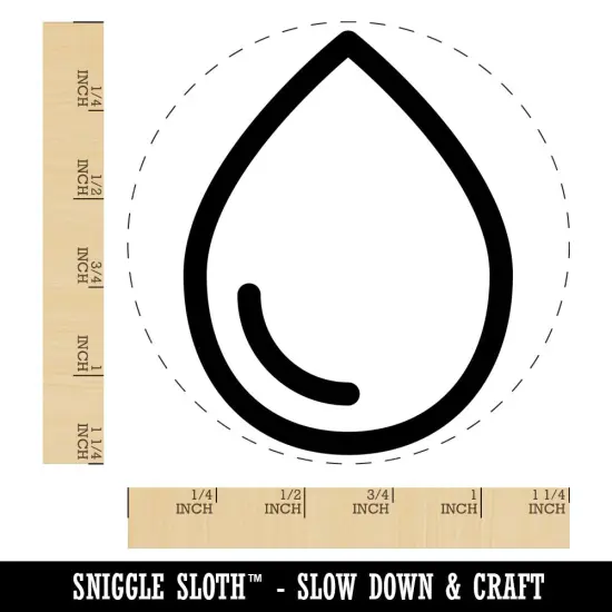 Water Drop Icon Outline Rubber Stamp for Stamping Crafting Planners {1}