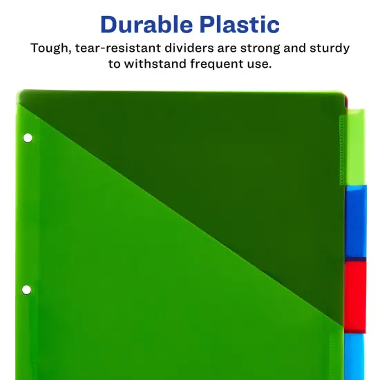 Avery Dividers for 3 Ring Binders, 5-Tab Binder Dividers, Two-Pocket Plastic Binder Dividers, Insertable Big Tab, Multicolor, 3 Sets (71906) {4}