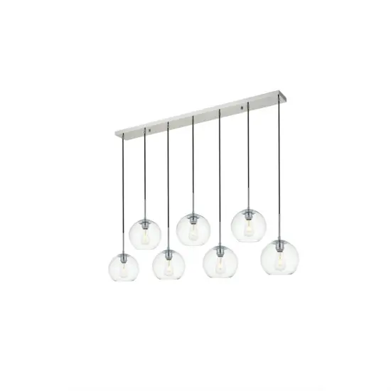 Baxter 7 Lights Chrome Pendant With Clear Glass {3}