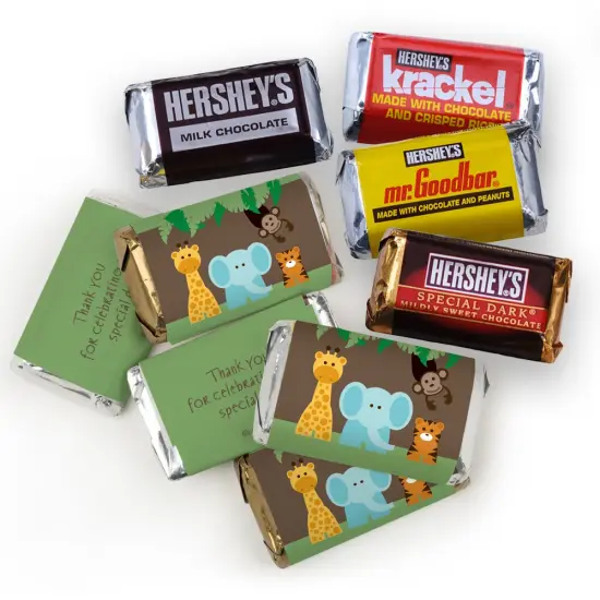 108 Pcs Jungle Safari Baby Shower Candy Hershey's Chocolate Mix by Just Candy (2 lb) {1}