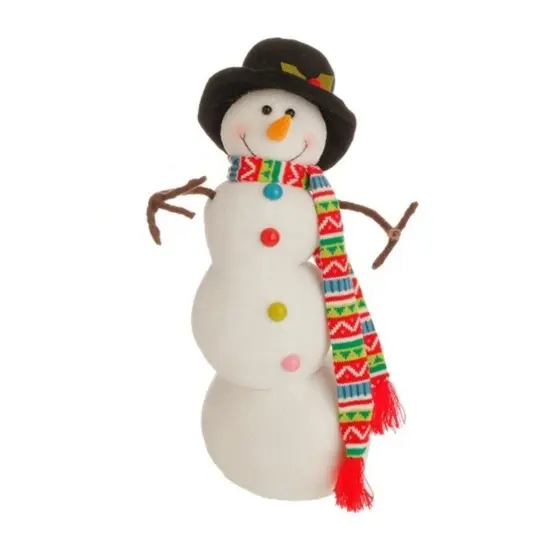 Raz Posable Christmas Snowman Decoration with Scarf - 21" - Multicolor White {3}