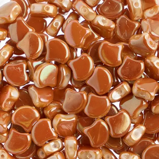 John Bead Czech Glass Opaque Ginko Beads, 50g Chalk Apricot {1}