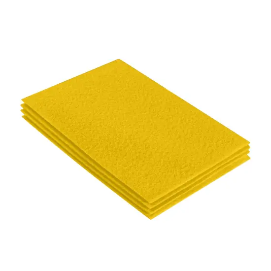 FabricLA Acrylic Felt Sheets for Crafts - Precut 9" X 12" Inches (20 cm X 30 cm) Felt Squares - Use Felt Fabric Craft Sheets for DIY, Costume, and Decoration | Yellow - 4 Pieces {1}
