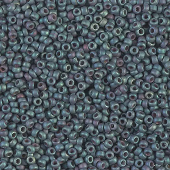 Miyuki 11 Round Seed Bead, 11-2333, Matte Metallic Blue Slate Gold Iris, 13 grams {1}