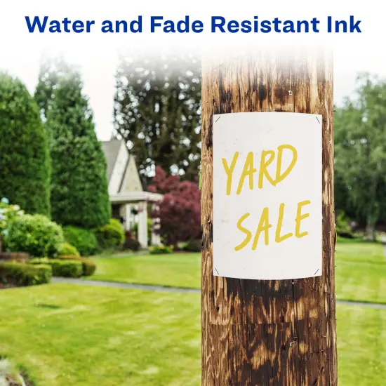 Avery Marks A Lot Permanent Markers, Chisel Tip, Large Desk-Style Size, 12 per Pack, 2 Packs, 24 Yellow Markers Total (50215) {5}