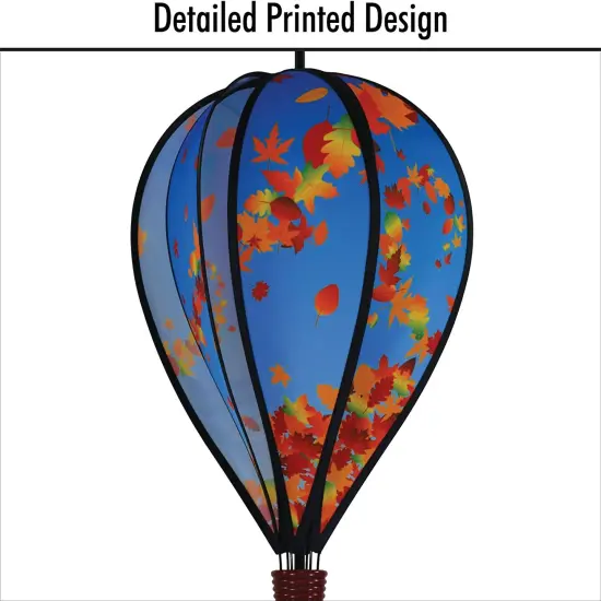 In the Breeze 0986 - Fall Leaves Hot Air Balloon - 6 Panel Spinning Balloon - Outdoor Fall Hanging Decoration {2}