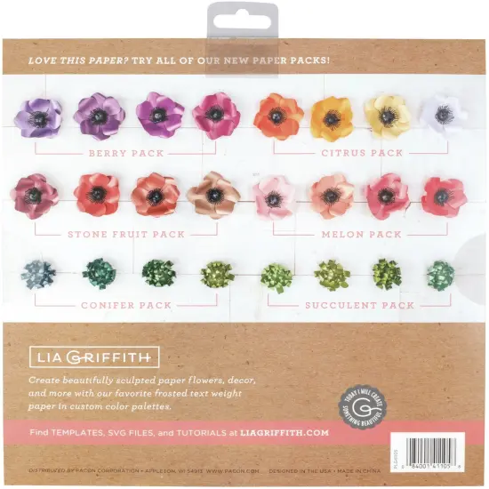 Lia Griffith Frosted Craft Tissue Paper 12"X12" 20/Pkg-Succulent-Greens {2}